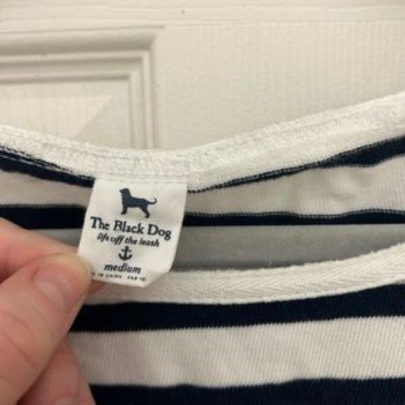 The Black Dog Striped Long Sleeve Top Navy Blue and White Nautical Cape main image 4